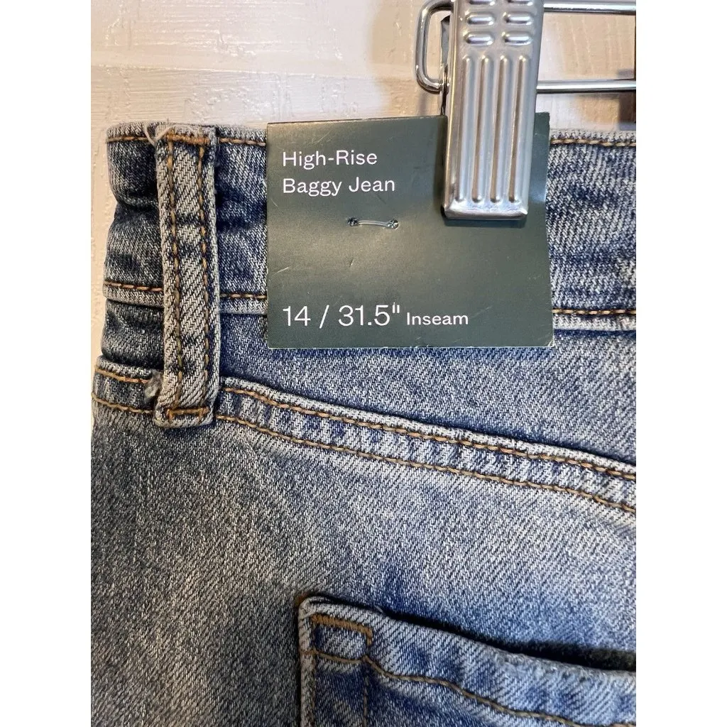 Wild Fable Women’s High Rise Baggy Jeans Size 14 Wide Leg Medium Wash NWT - Image 5