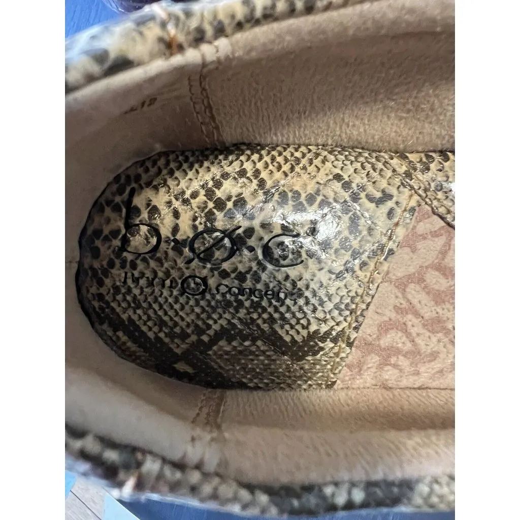 BOC Born Concept Shoes Women Sz 8 Peggy Snake Print Slip On‎ Clogs C00087 Brown - Image 8