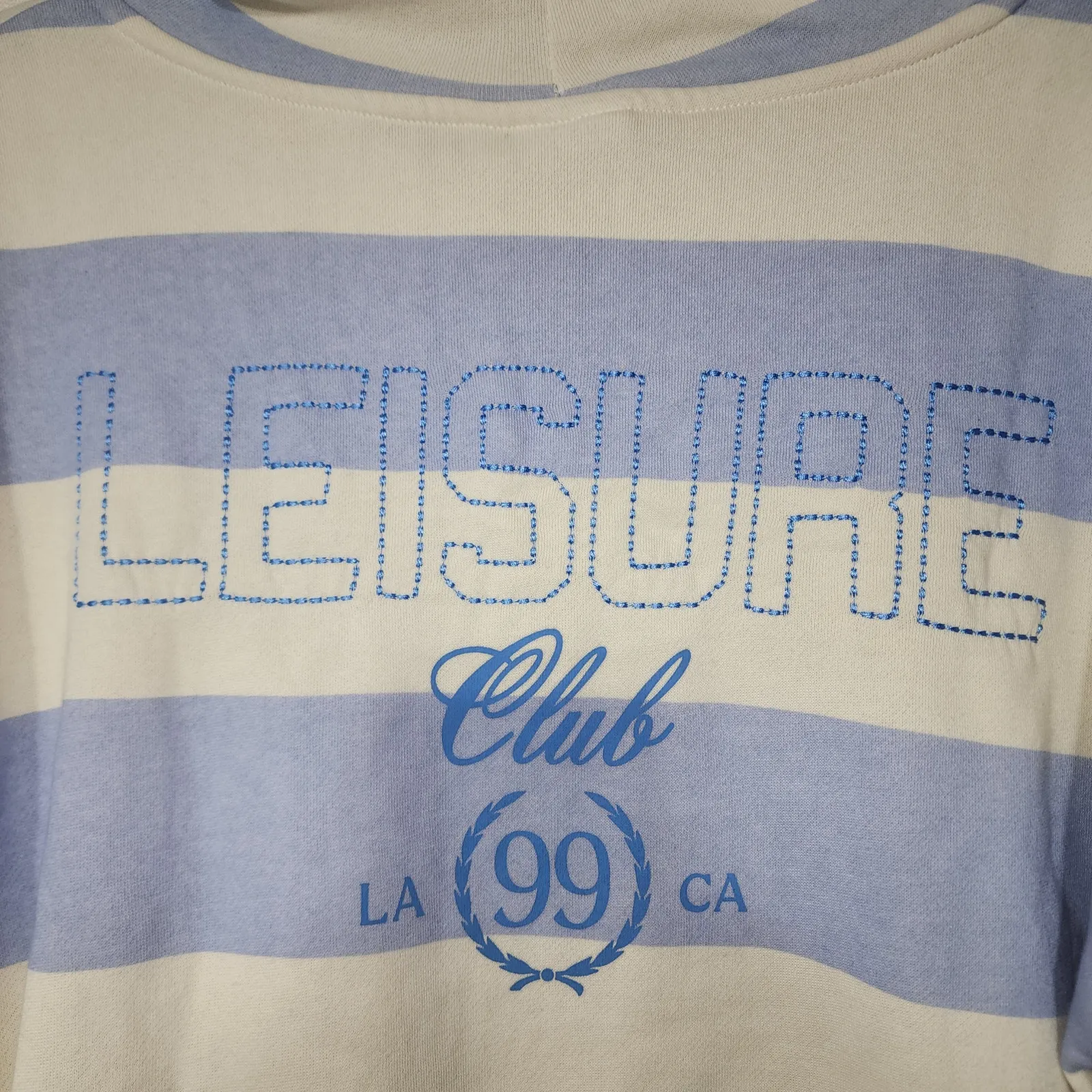 Leisure club Los Angeles women's white and blue hoodie size medium - Image 8
