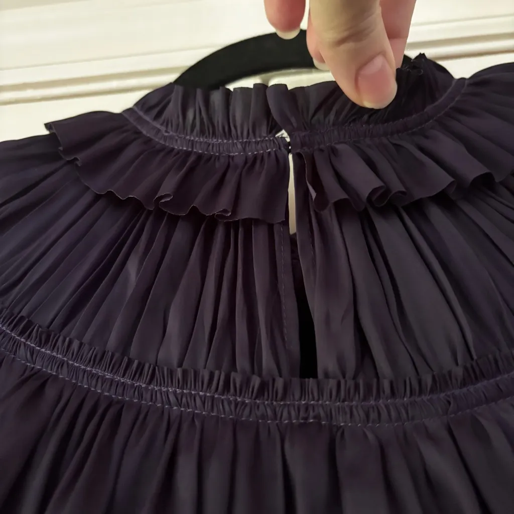 Ulla Johnson Elsa Dress Lago Deep Purple Size 0 Ruffle Royal Tiered Statement - Image 13