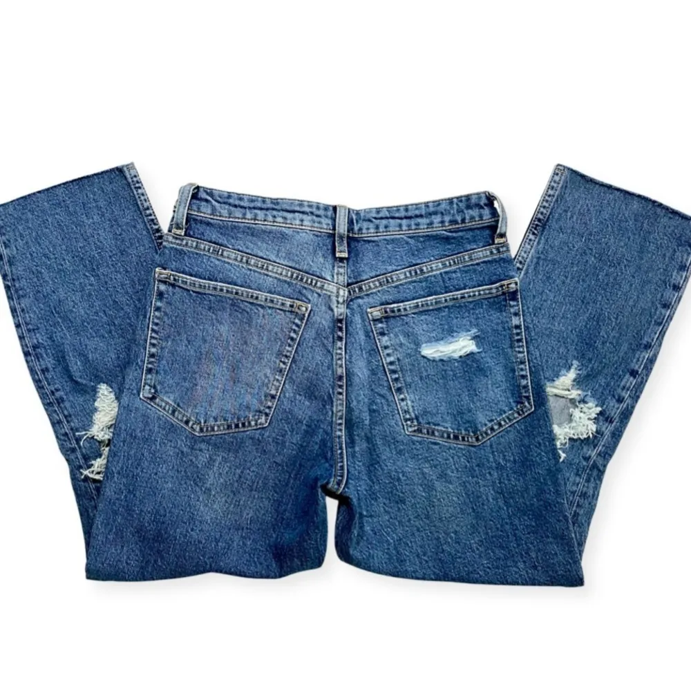 NWT Topshop High Waisted Straight Leg Distressed Jeans - Image 4