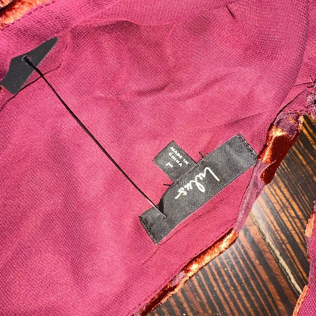 Lulus Aman Velvet Midi Stretch Cocktail Dress with Surplice Bodice Overlapping S - Image 3