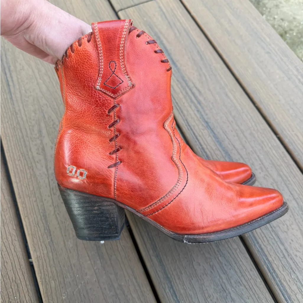 BED|STU Baila II Leather Western Ankle Boots Red Size 7.5 - Image 5