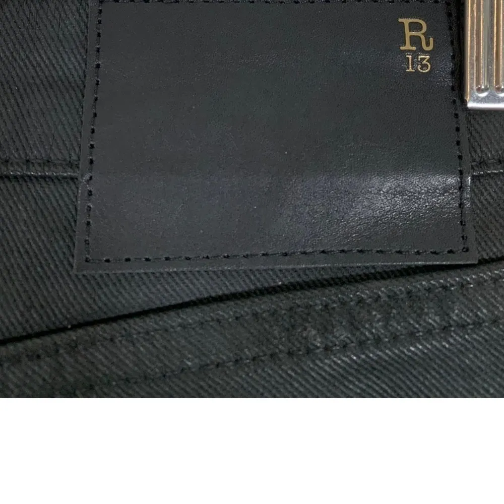 R13 Kate Low Rise Slim Straight Leg Limited Edition Metallica Jeans Size 27 - Image 11