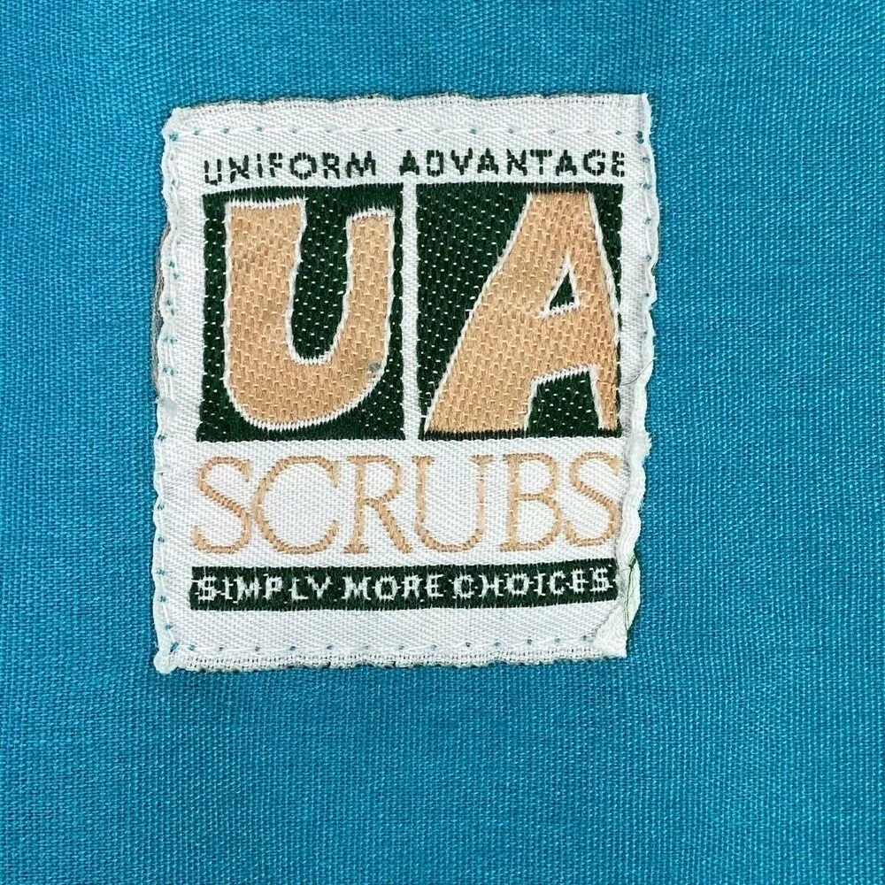 Uniform Advantage UA Scrubs Solid Blue Scrub Top Shirt Size XS - Image 5