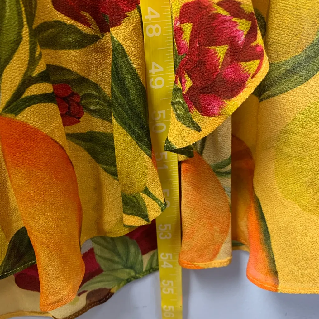 Farm Rio size small fruit lovers Yellow Floral Maxi Dress dragon fruit tropical - Image 10