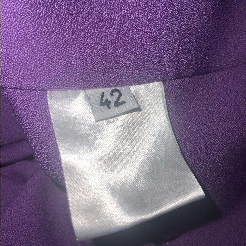 Dodo Bar Or Navy Lilac Orange Tunic Floral Design 1/2 Sleeve Contemporary M Blue Size M - Image 8