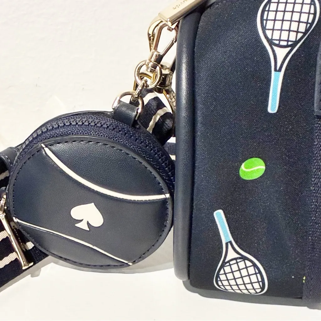 Kate Spade Rosie Tennis Racquet and Ball Small Nylon Duffle Crossbody Bag Purse - Image 4