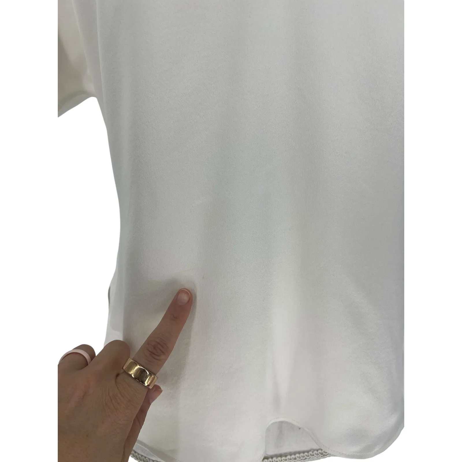 Ravella White Verona Reversible Silk Blouse Size XXS - Image 9