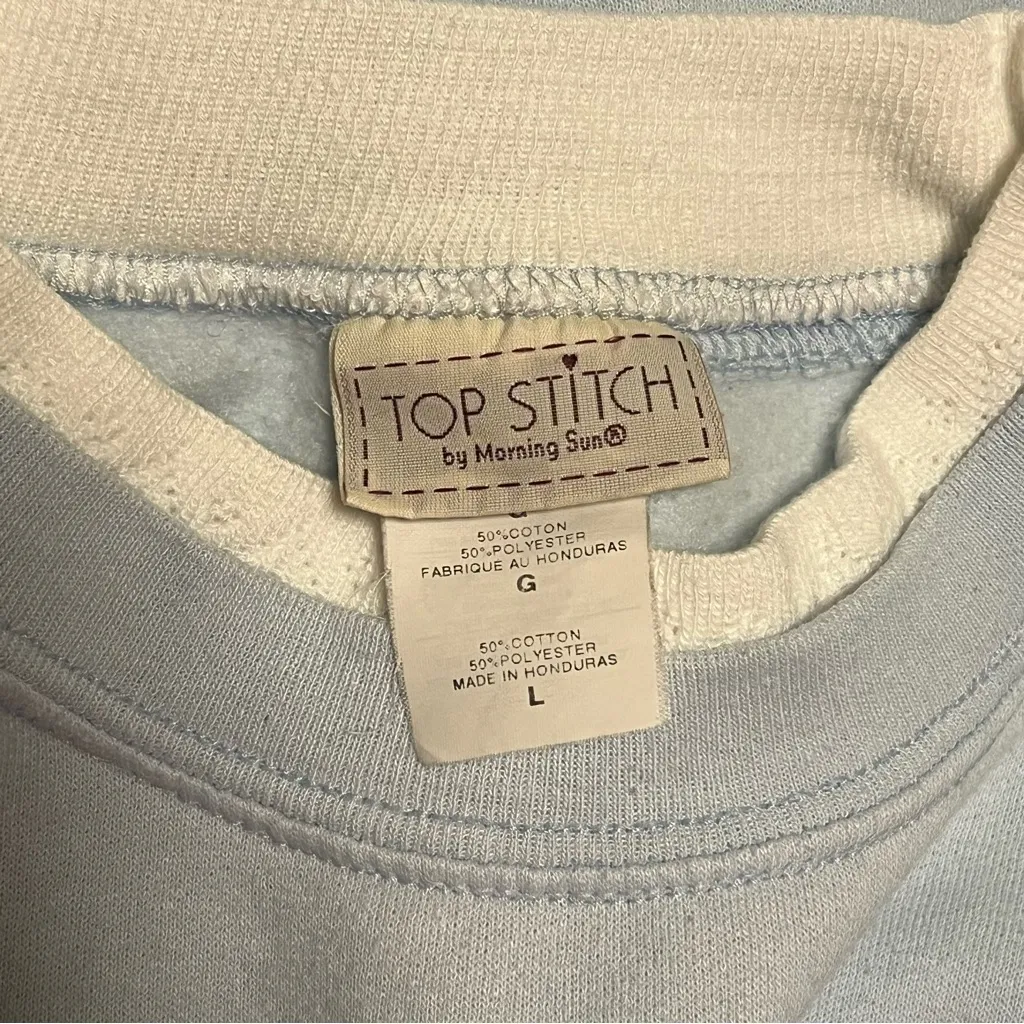 Light Blue Winter Scene Sweatshirt Size L - Image 5