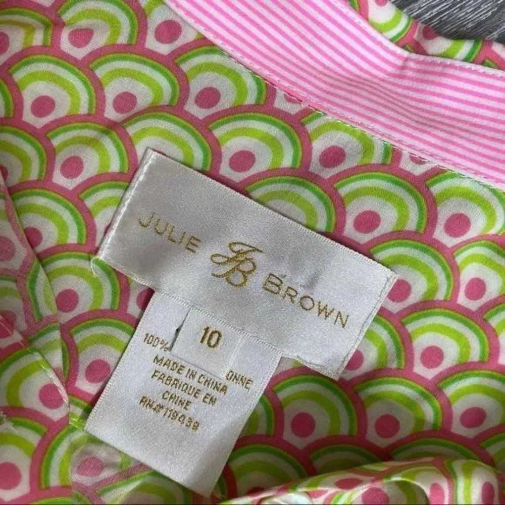 Julie Brown cuffed long sleeve button down blouse shirt size 10 - Image 6