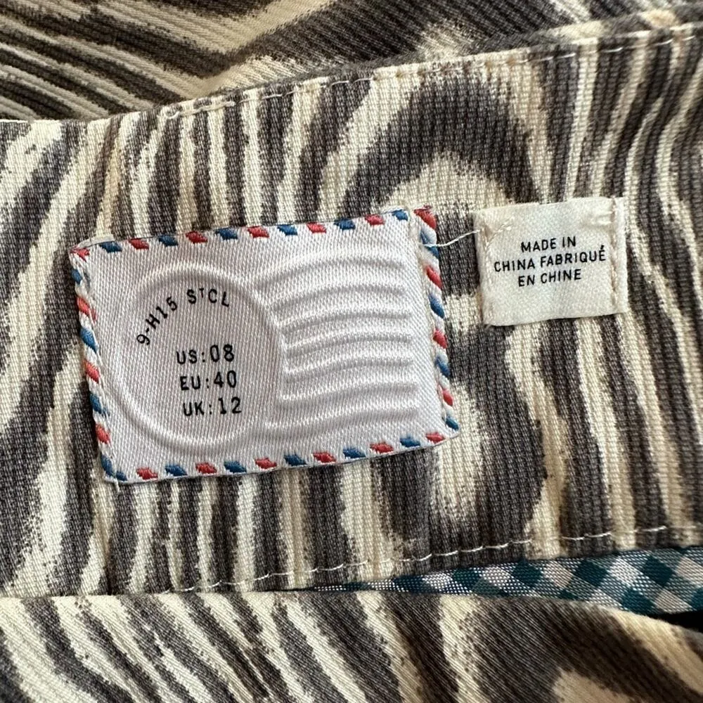 Anthropologie Postage Stamp Wood Grain Brown Watercolor Skirt Academia Twee Fall - Image 6