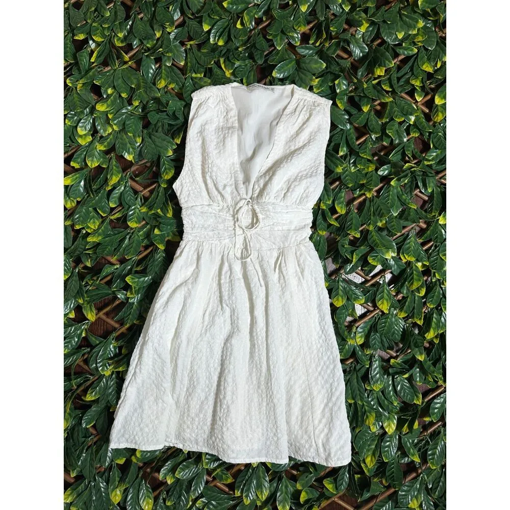 Abercrombie & Fitch Textured Plunge Keyhole Mini Dress Size XXS - Image 2