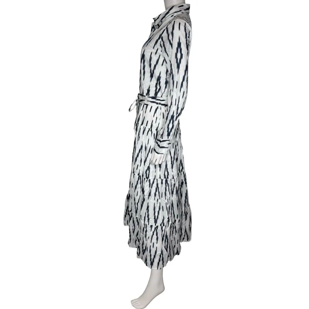 1.STATE Women's Cotton Aztec-Patterned Button-Front Maxi Dress Sz S - Image 5