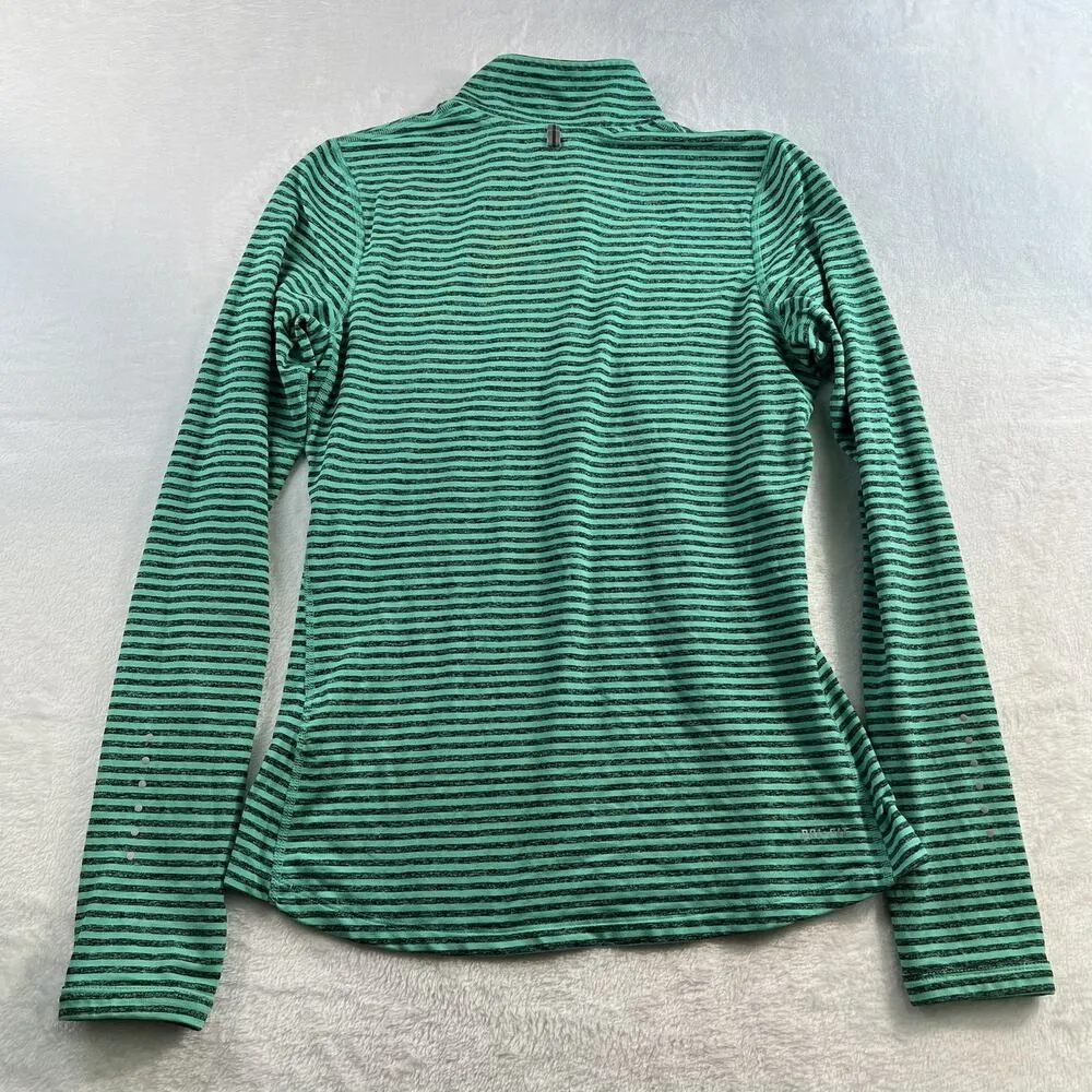 Nike S Small Dri-FIT Element Pullover 1/2 Running Reflective Stripe Black Green - Image 12