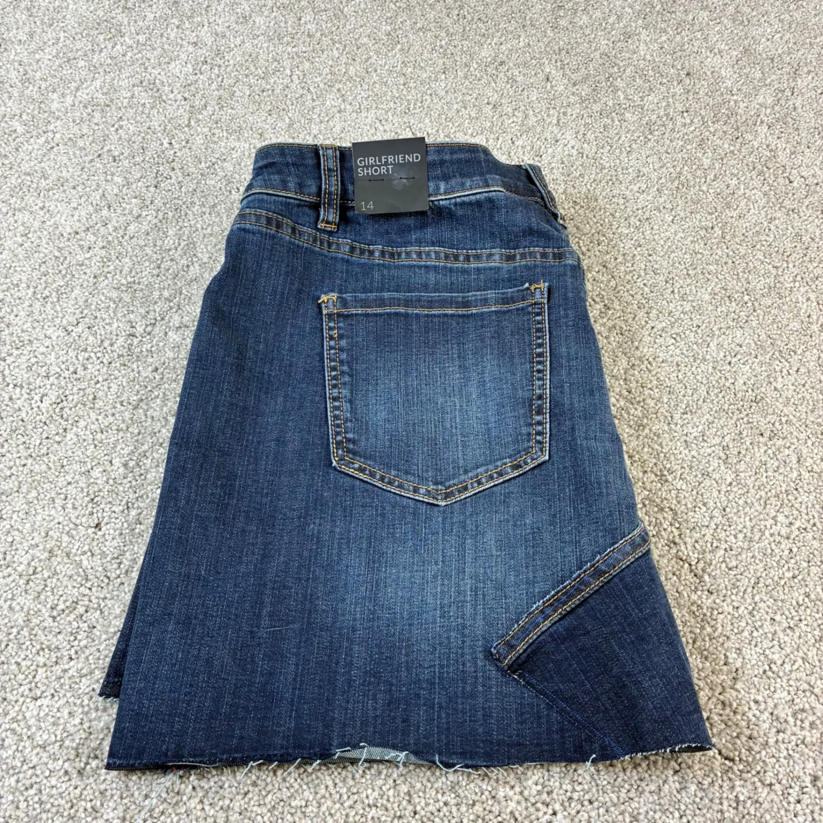 NWT Lane Bryant Womens Girlfriend Short Denim Skirt Blue Size 14‎ Raw Hem - Image 10