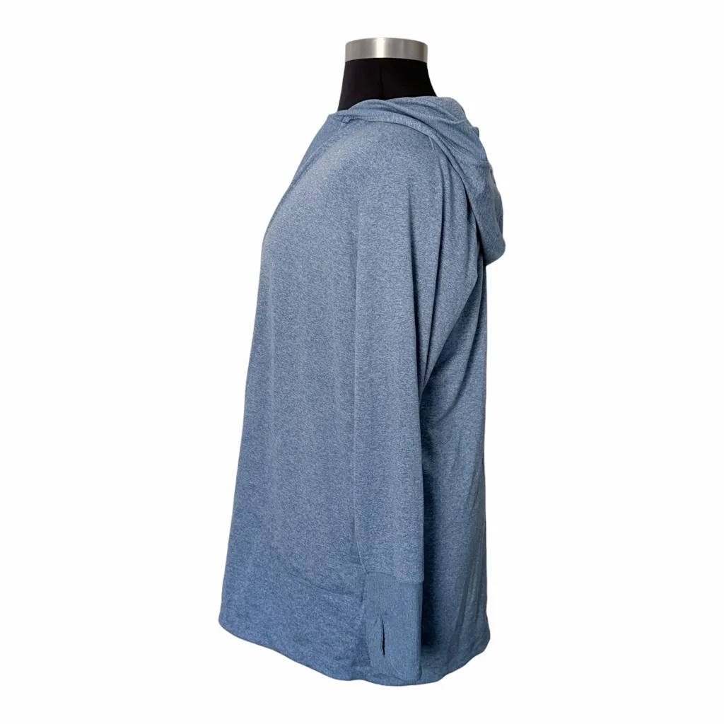 Athleta Uptempo Wrap Hoodie Cardigan Size XL Quarry Cottage Blue Heather - Image 5