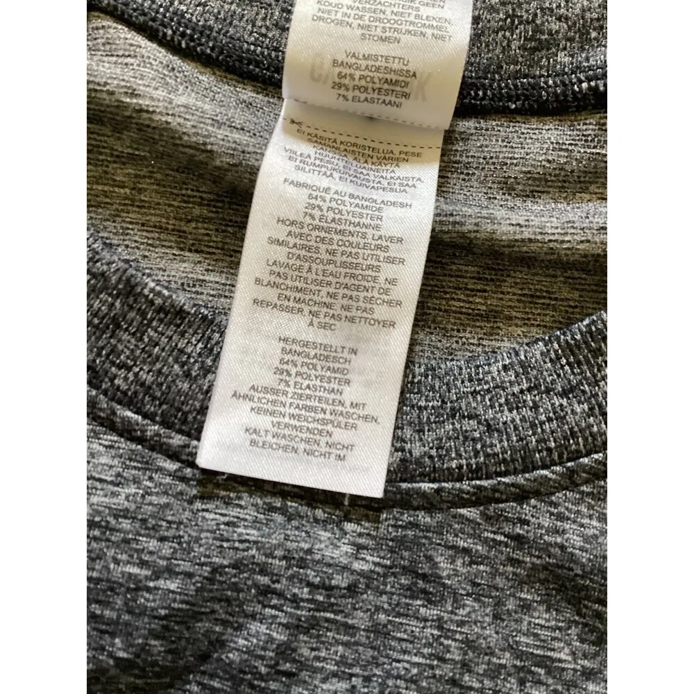 Gymshark Pullover Womens Large Black Gray Long Sleeve Crop Top Seamless Athletic - Image 4