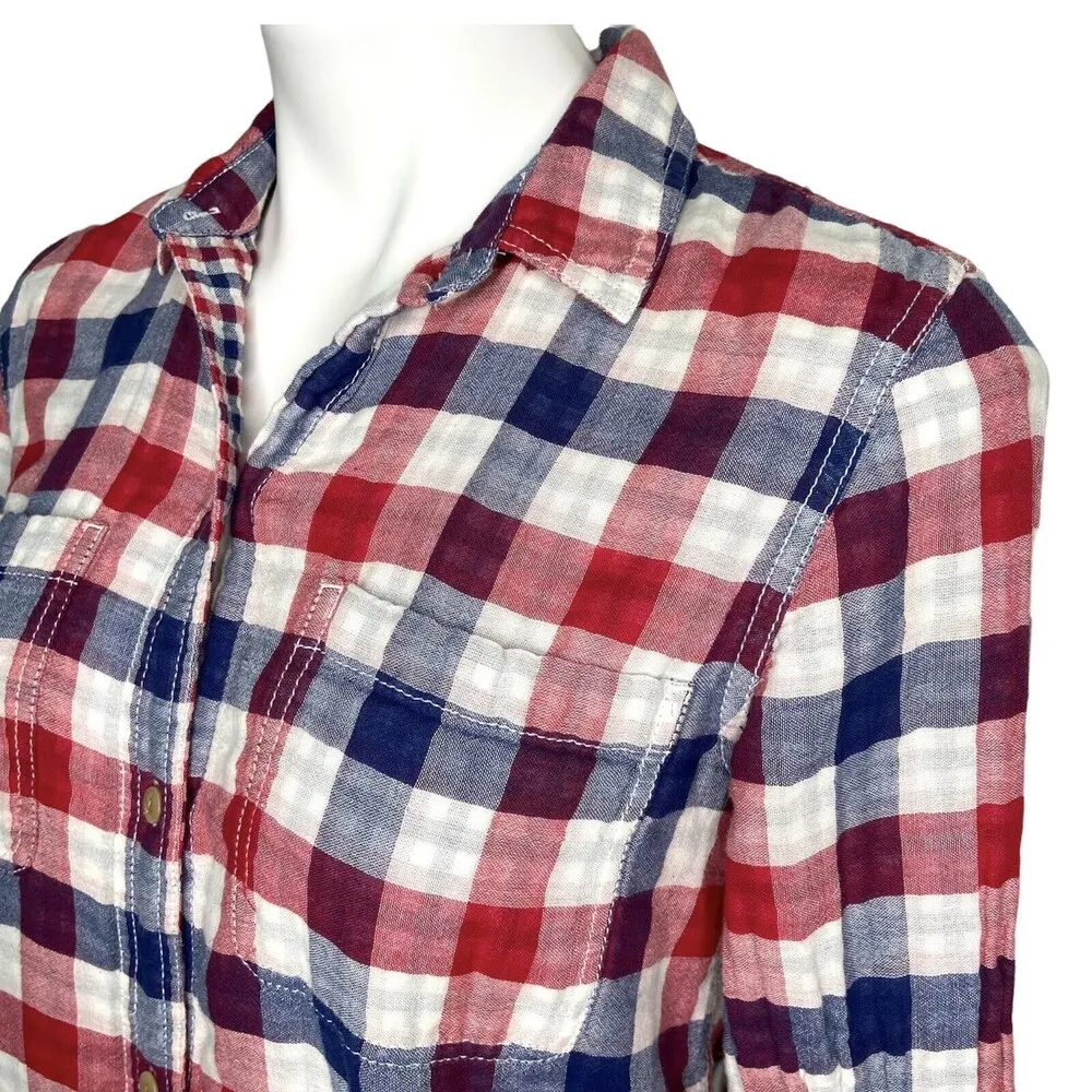 Madewell Button Down Ex-boyfriend Shirt Emmett Checks Plaid Size Small Checkered - Image 2