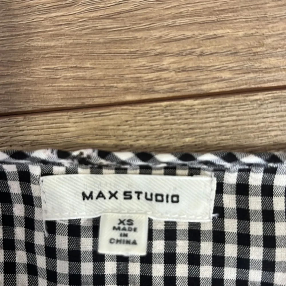 MAX STUDIO Flowy Plaid Dress 🤍🖤 XS - Image 2