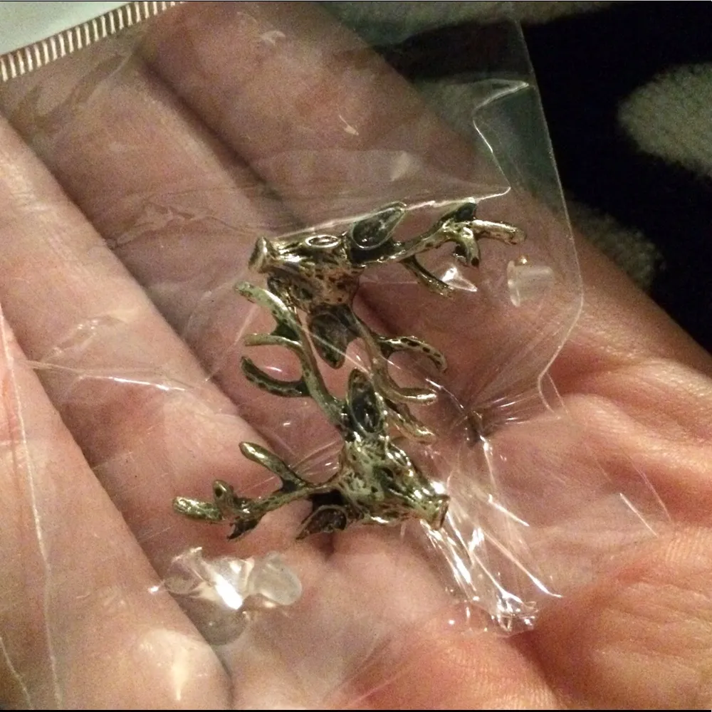 Gold Deer Stud Earrings Set Antlers Rustic Gift - Image 6