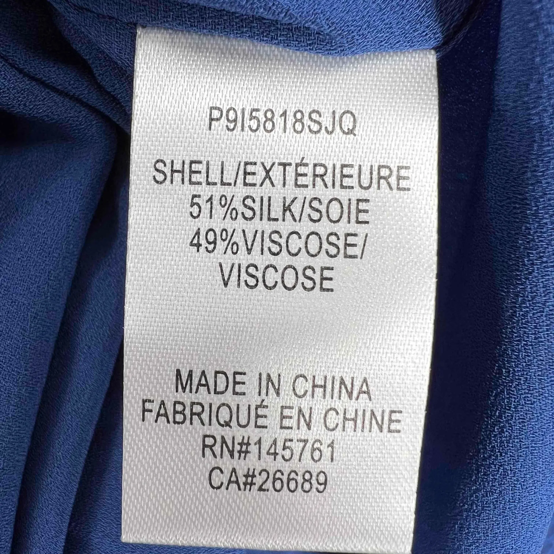 PARKER Ultramarine Blue Satin Jacquard Wrap Dress Long Sleeve V‎ Neck Size 2 New - Image 10