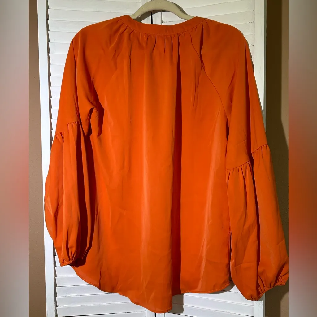 XUZHU Womens Tunic V Neck Blouse Long Sleeve Loose Fit size Medium NWT - Image 6