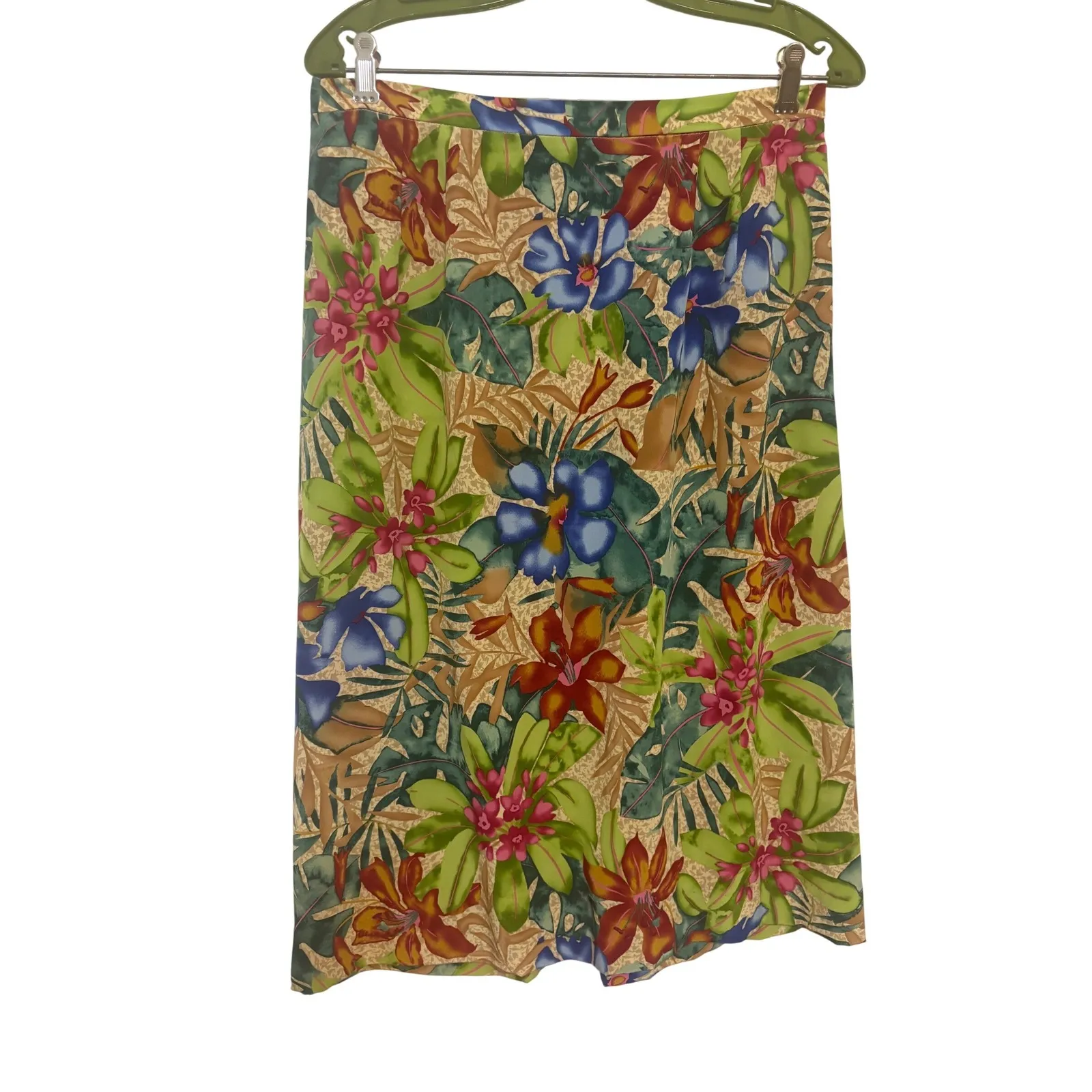 Vintage Maggy London 100% Silk Floral Skirt Set Size 14 Petite - Image 6