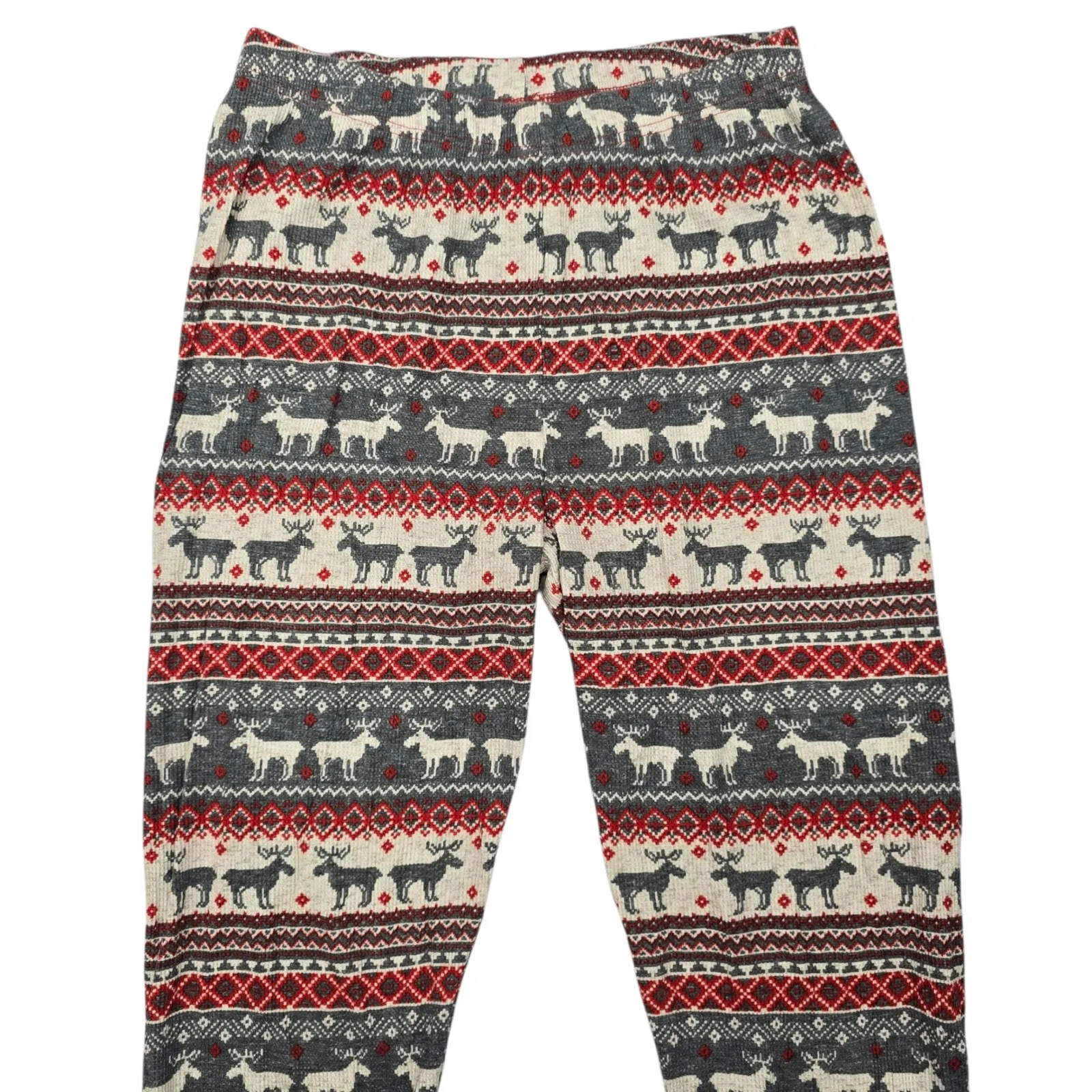 PJ Place Christmas Holiday Pajama Thermal Bottoms Pants Multicolor Birdseye XS Gray - Image 3