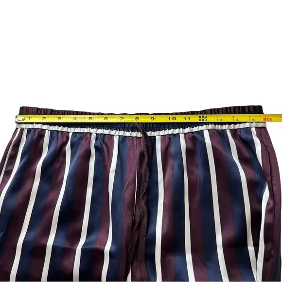 Joseph 100% Silk Pyjama Pants Wide Leg College Stripe Trousers Size 40 - Image 9