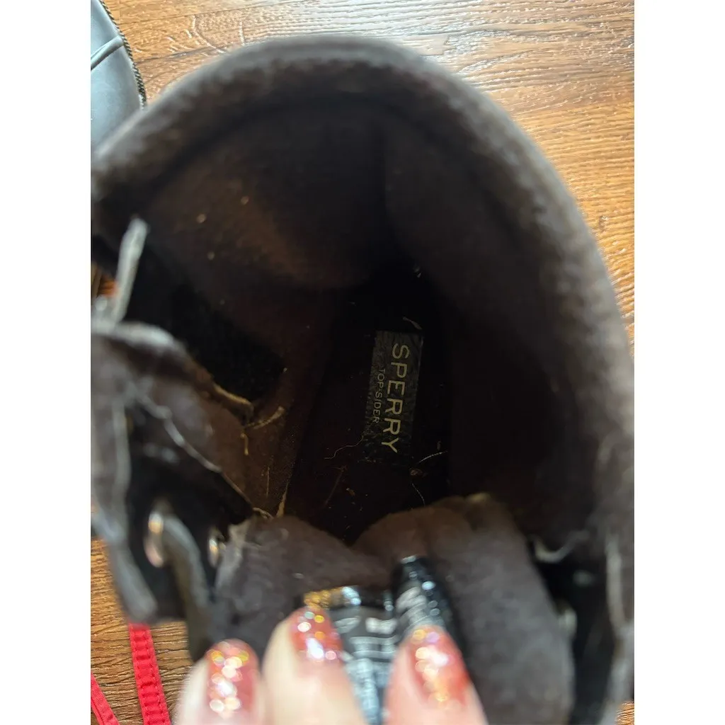 Sperry Saltwater Duck Boots Womens Size 6.5 Black Waterproof Lace-Up Ankle - Image 15