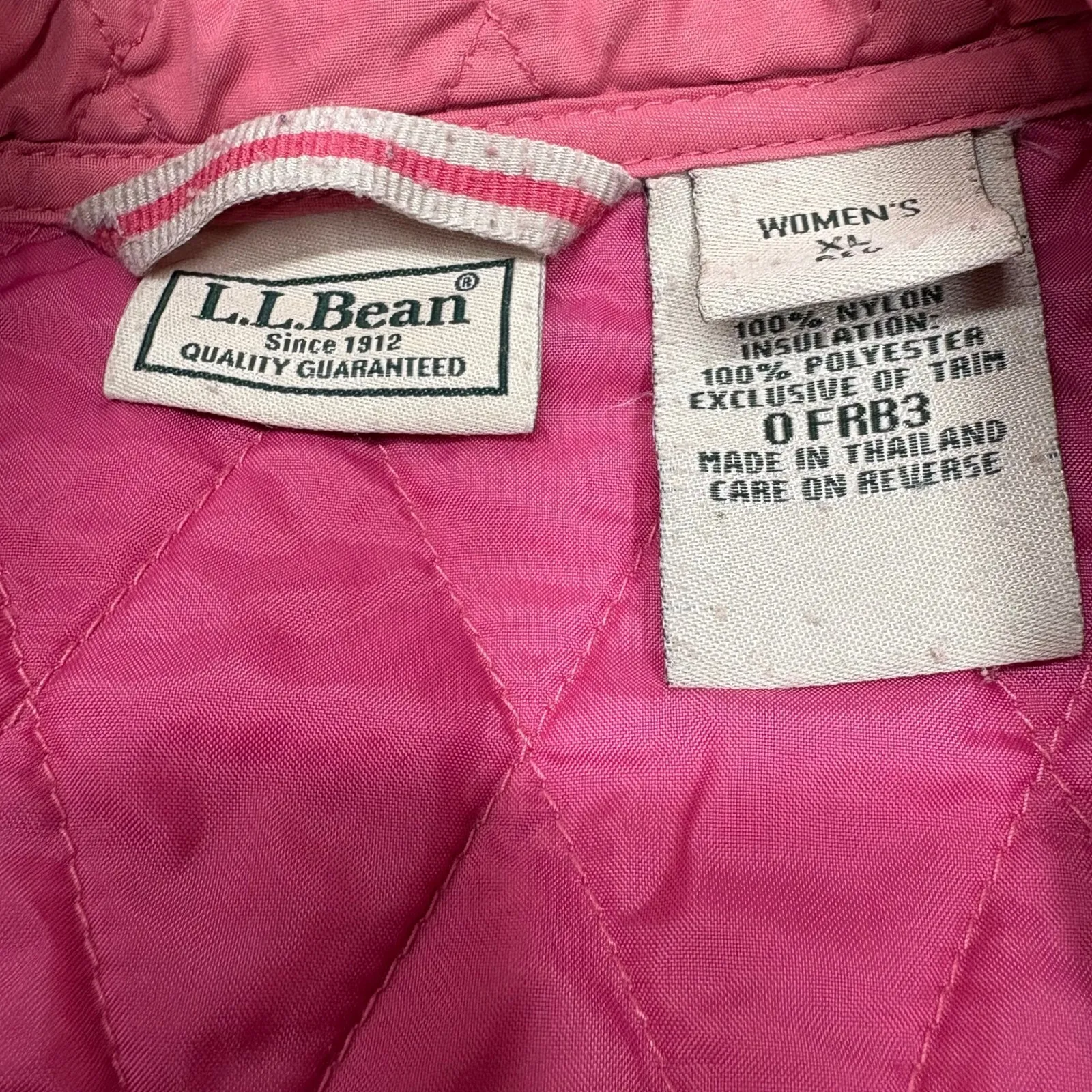 L.L. Bean Women's Quilted Jacket Lightweight Full Zip‎ Pockets Pink Jacket XL Size M - Image 6
