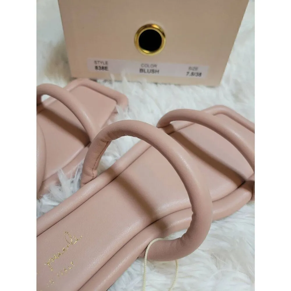 Mila Paoli Made in Italy Square Toe Blush Sandals Size 7.5 / 38 New Pink - Image 6