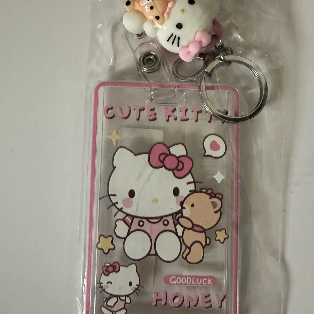 Hello Kitty “Cute Kitty Honey” Keychain & ID Holder – New - Image 2