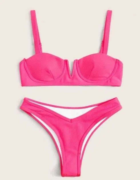 SheIn neon pink bikini set - Image 2