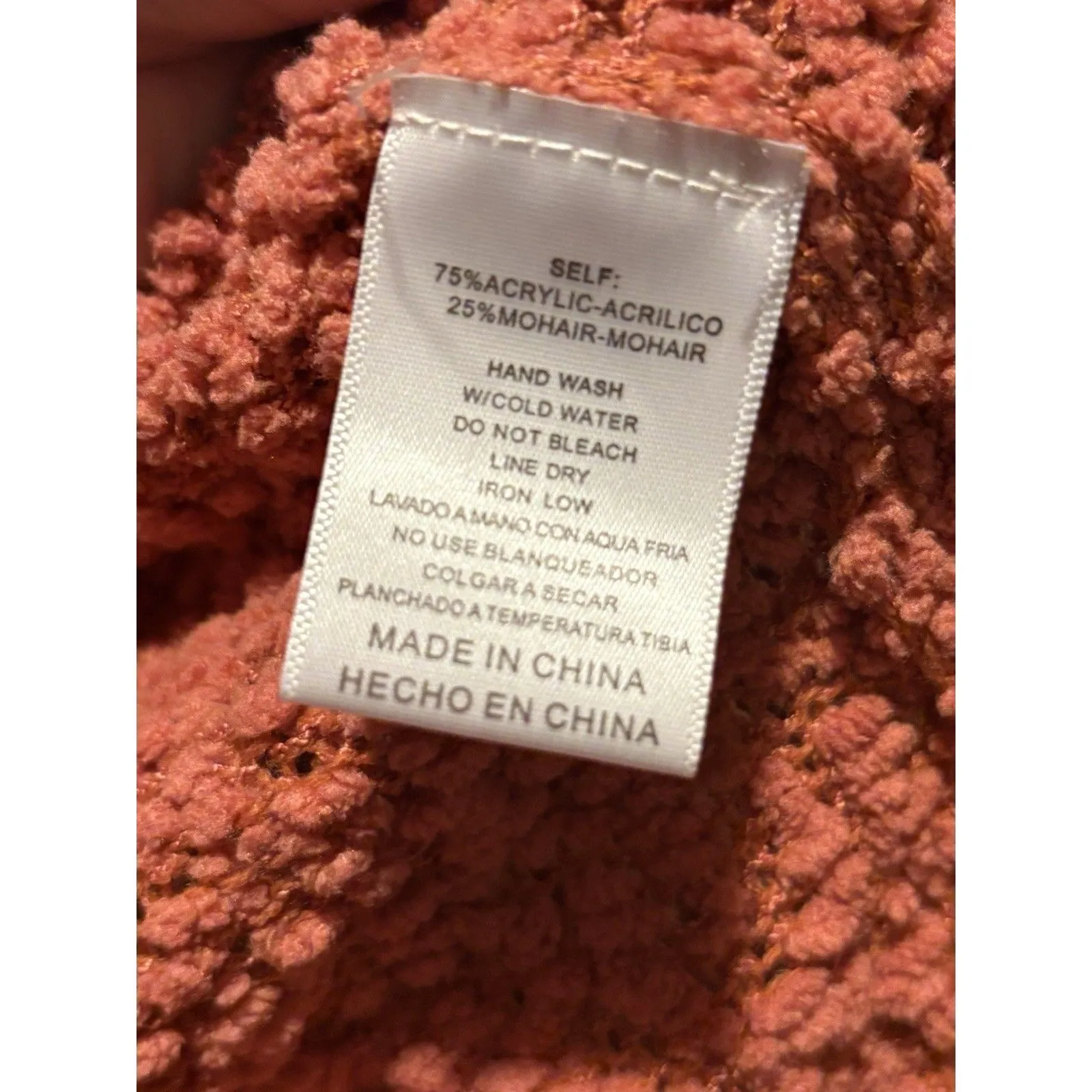 Listicle Sweater Womens Small Rust Orange Textured Popcorn Cozy Pullover Harvest - Image 4