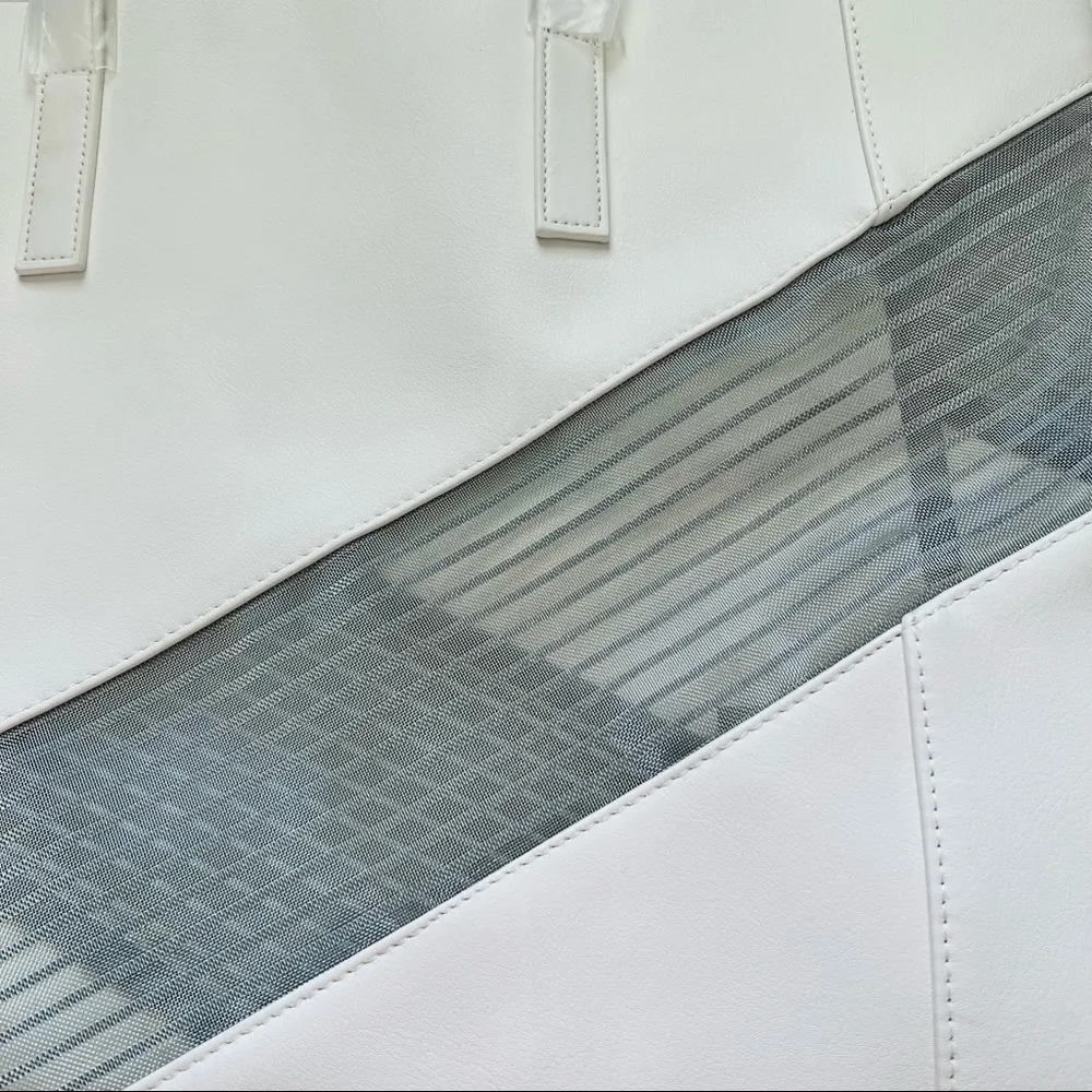Estee lauder white leather mesh tote bag - Image 4