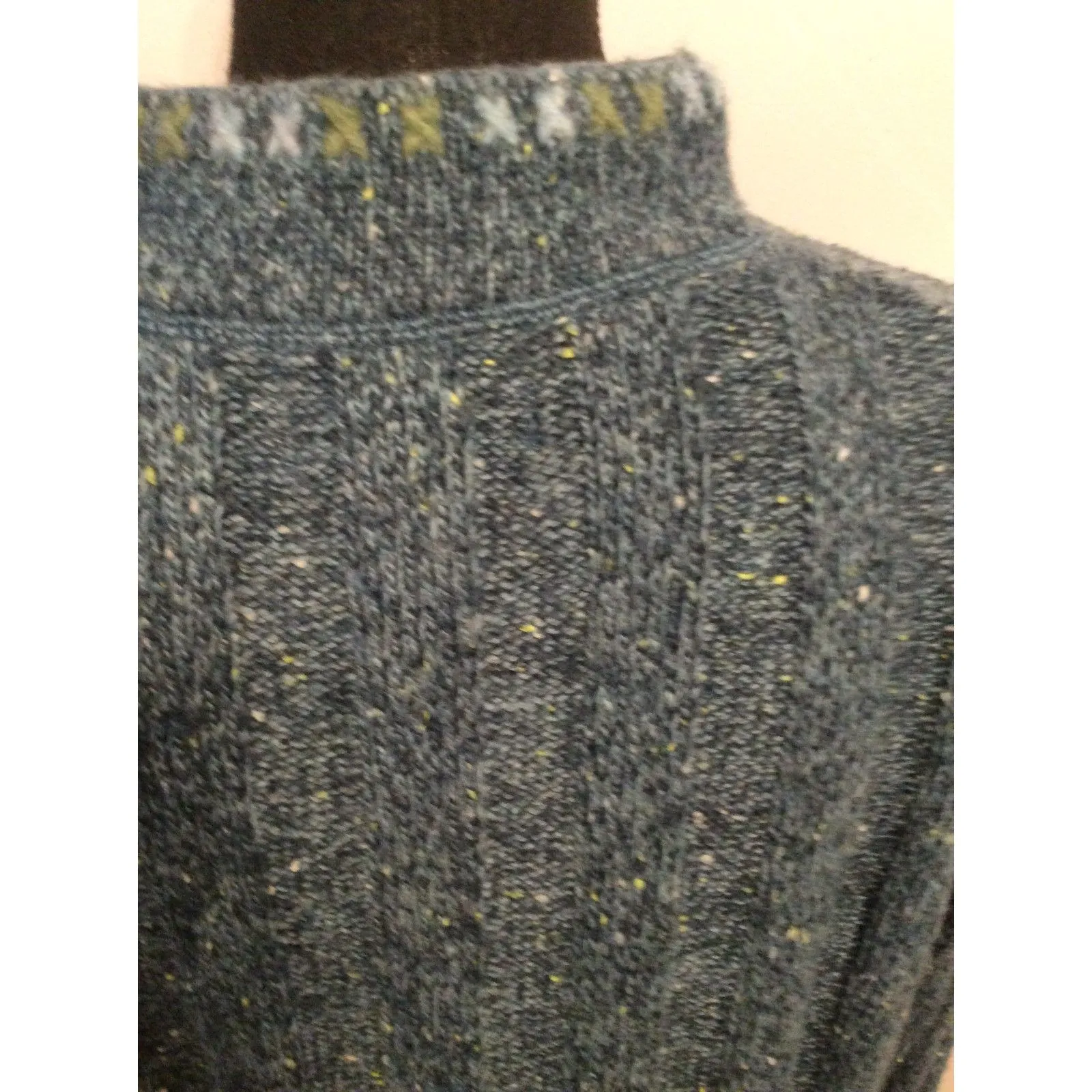 Vintage Woolrich Wool Blend 1/4 Zip Sweater Medium Women's Peacock Heather - Image 6