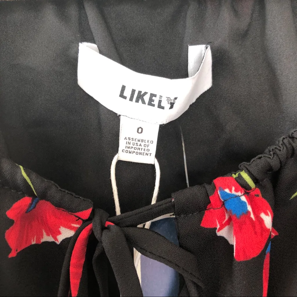 NWT LIKELY Poppy Floral Ashlee Mini Dress in Black - Image 6