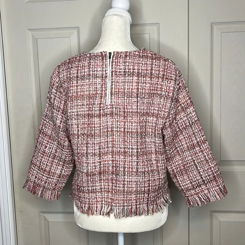Zara Tweed Fringe Too Size Small - Image 4