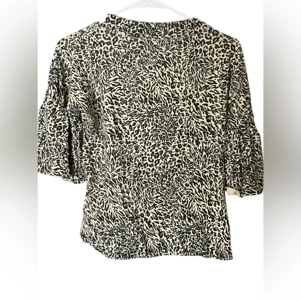 Karen Kane Black and White Button Down Shirt with Mandarin Collar - Image 2