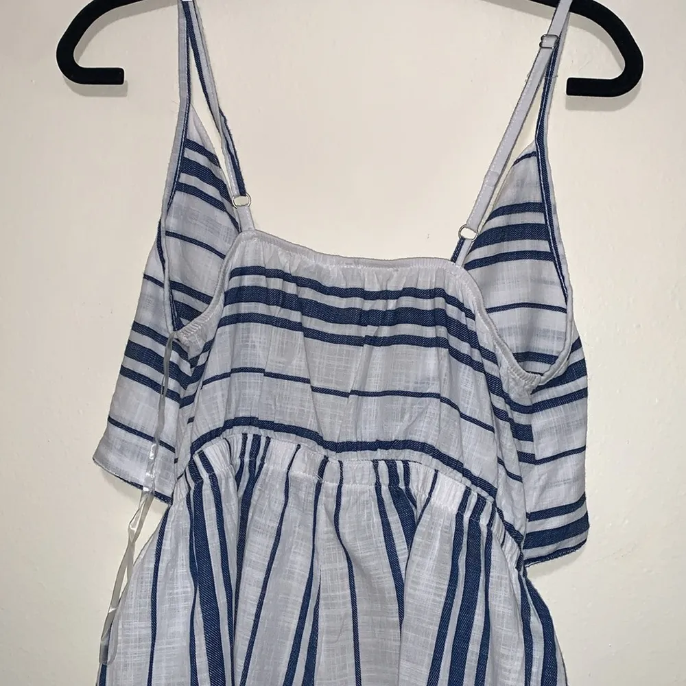 Salt And Jade Women's Havana Stripe Denim Romper woman size LARGE 100% cotton White - Image 7
