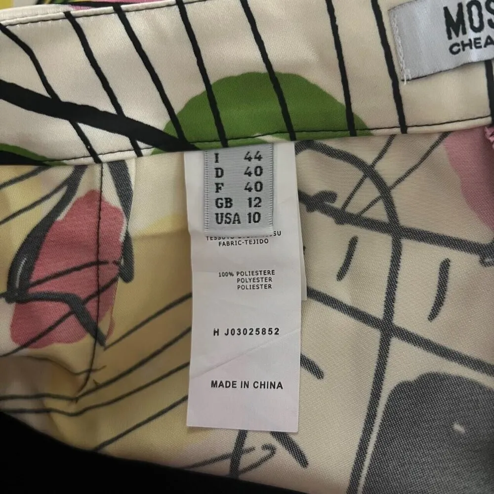 NWOT Moschino Pink Green Boxy Crest Crown Shorts for Women Size 10 Rare - Image 6