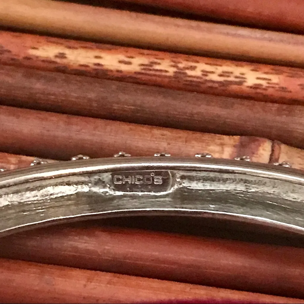 Chico's Chico’s Silver Tone Hinged Bangle Bracelet - Image 6