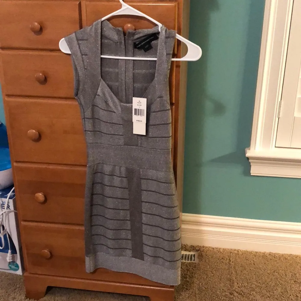 Sparkly Silver Bodycon Dress - Image 2