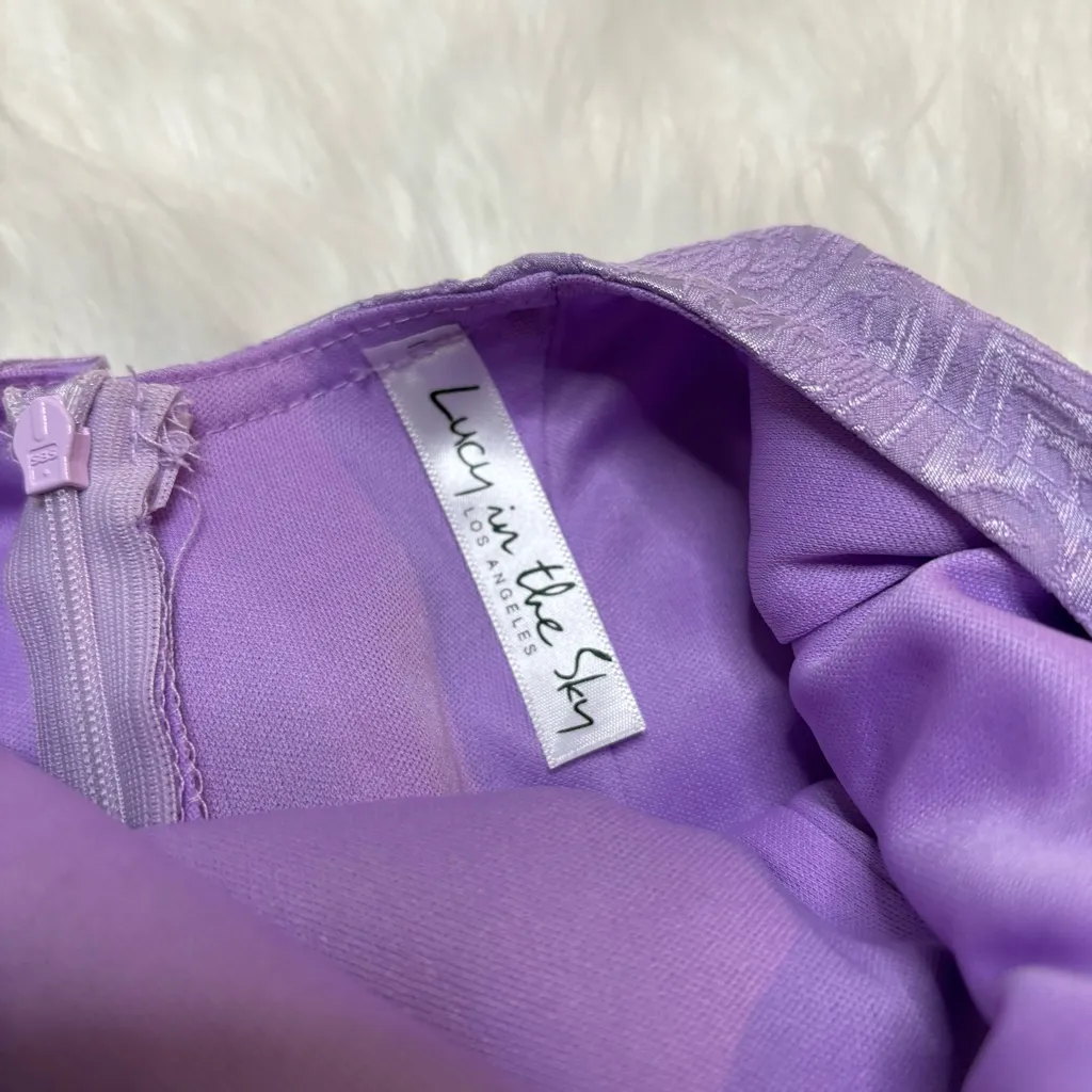 Lucy in the sky jacquard dress in lavender size small - Image 4