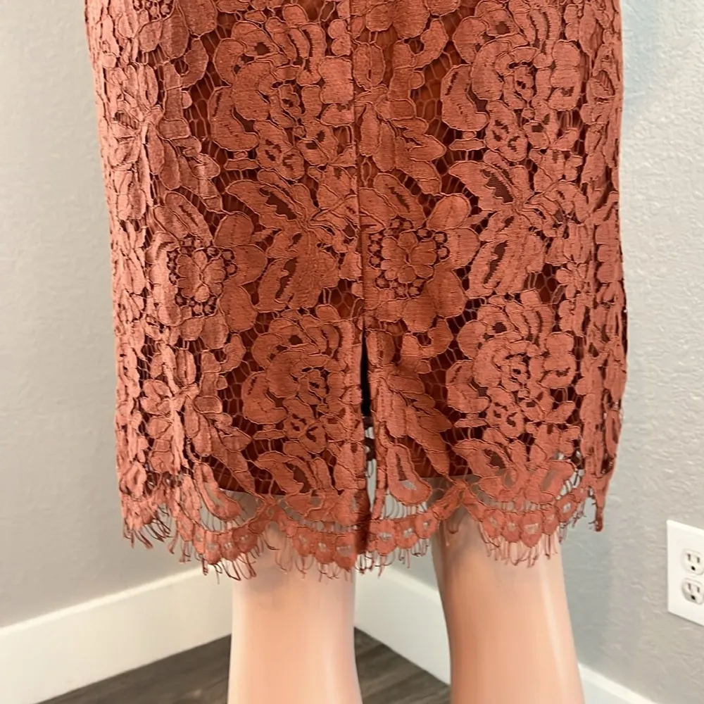 ASTR the Label BROWN Lattice Inset Lace V Neck Mini Dress NEW Sz MEDIUM NWT #139 - Image 11