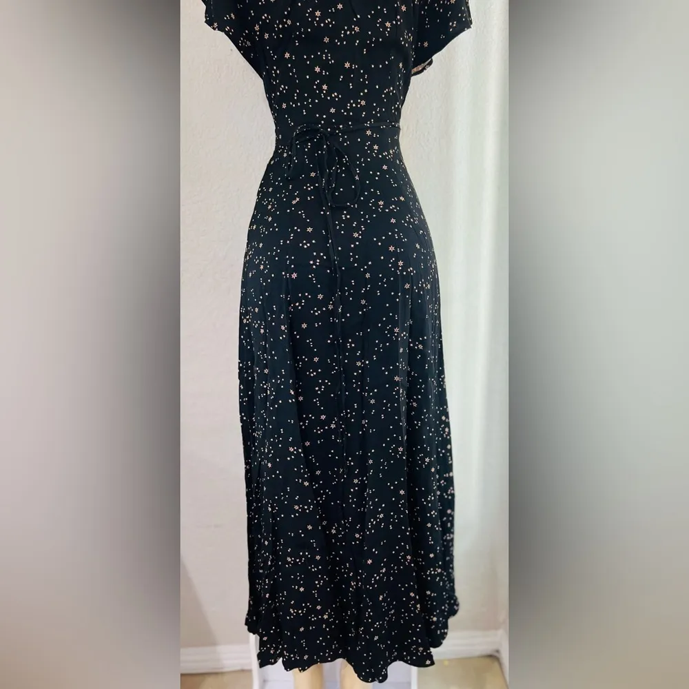 Reformation Orchid Maxi Dress Black Galactic Plunging V Neck
Wrap Size 2 - Image 10