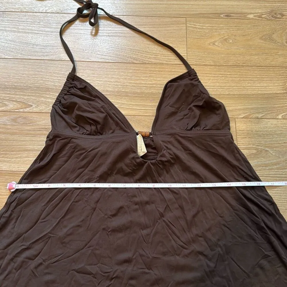Michael Kors Vintage Brown Two Piece Swimsuit set size medium - Image 2