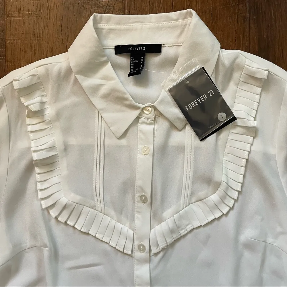 FOREVER 21 tuxedo shirt, size M - Image 2